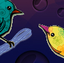 Icon of Two Dynamic Birds
