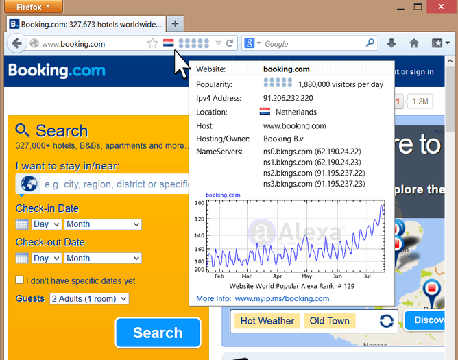 IP Whois & Flags Chrome & Websites Rating