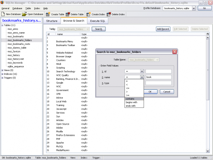 Sqlite manager