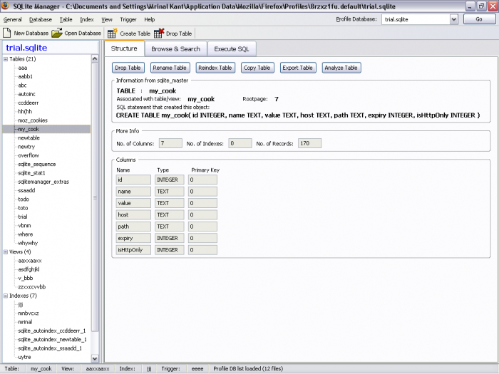 Sqlite manager