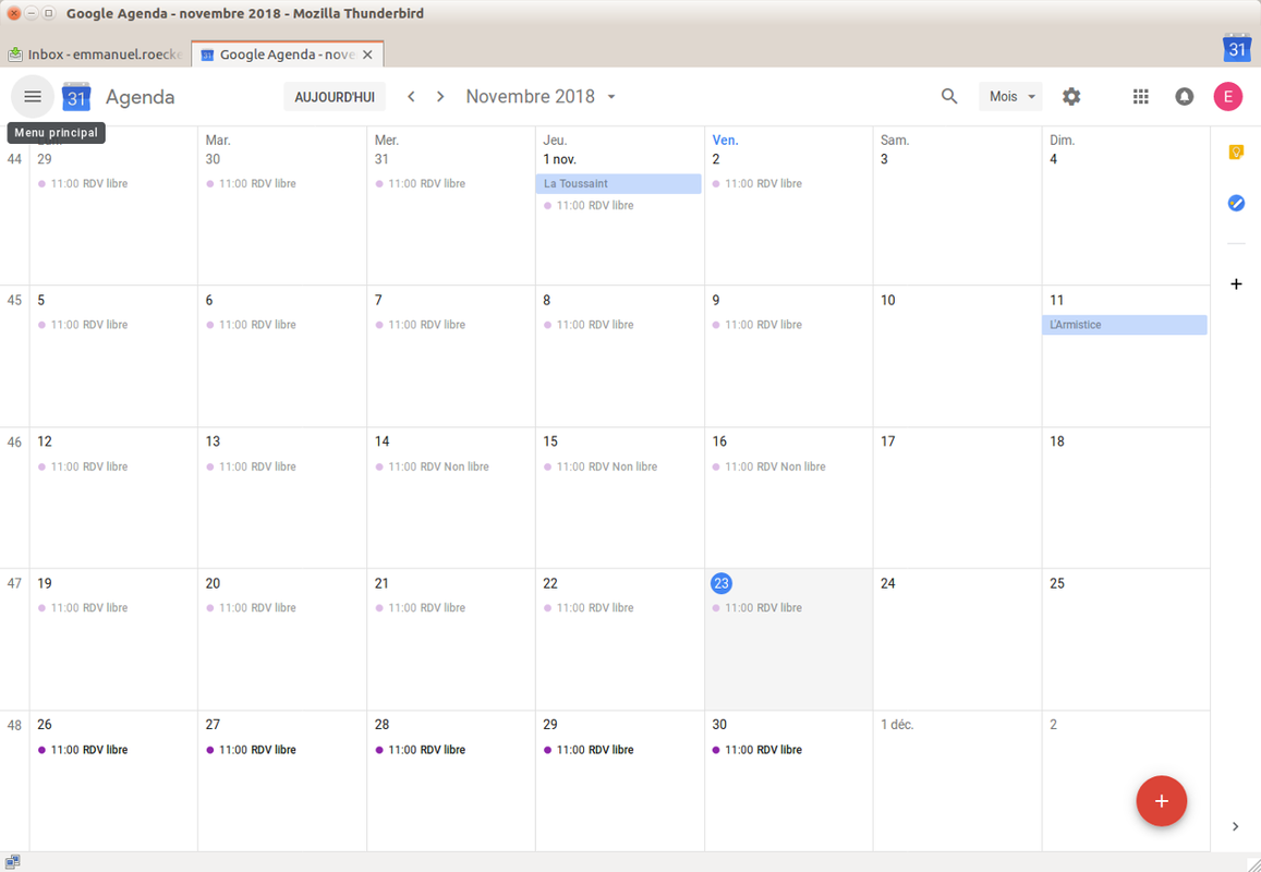 Open Google Calendar :: Complementos para Thunderbird
