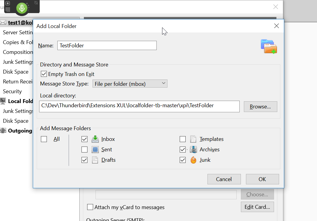 LocalFolder :: Modules pour Thunderbird