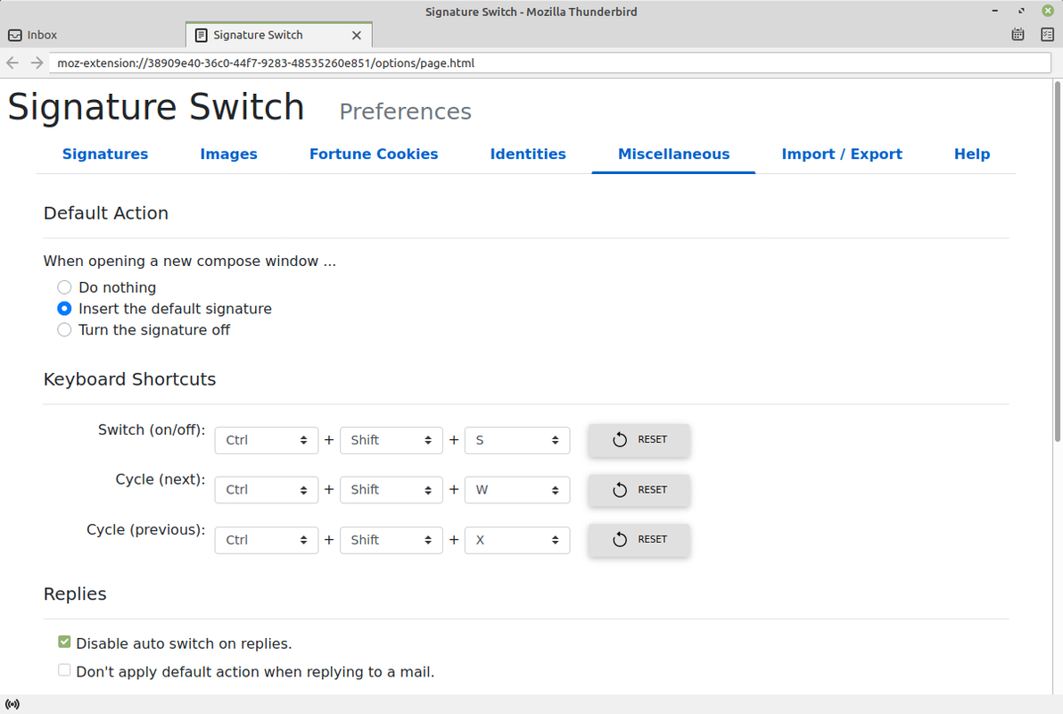 Signature Switch :: Add-ons for Thunderbird