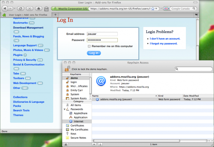 Keychain Services Integration :: Add-ons for Firefox