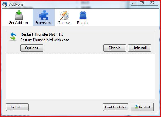 thunderbird portable add ons