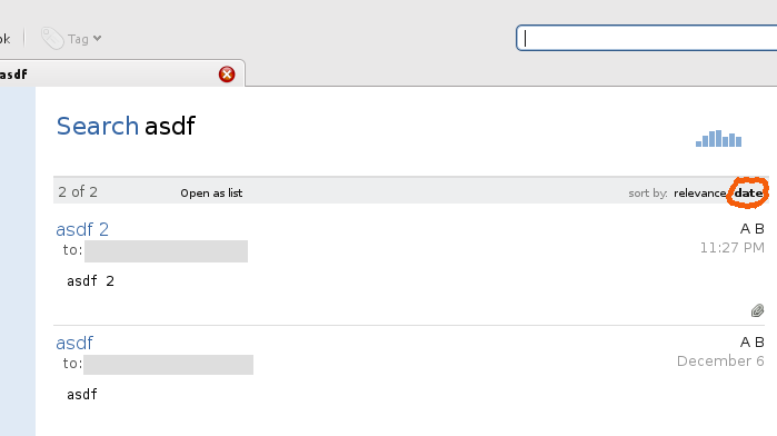 search results sort by