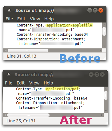 MIME Attachment View