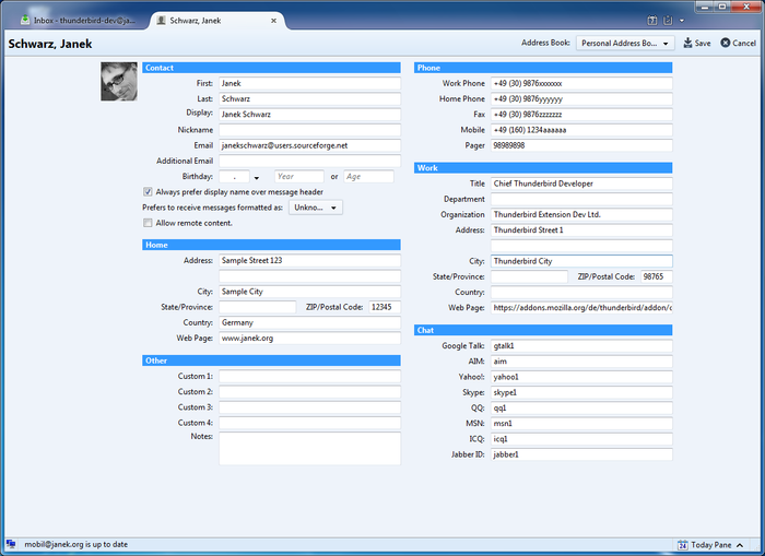 contact tabs thunderbird 向けアドオン