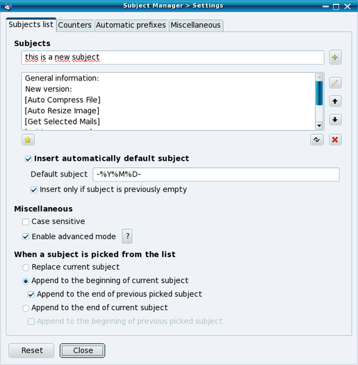subject manager thunderbird 向けアドオン